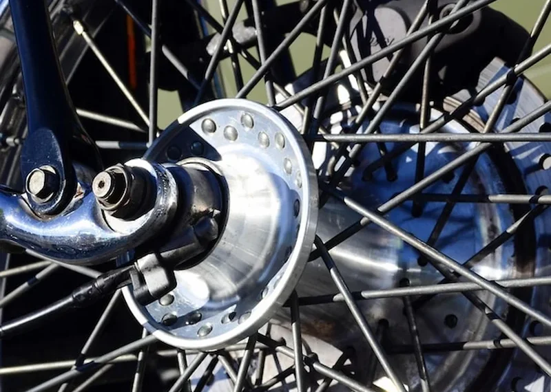 Zbliżenie koła rowerowego